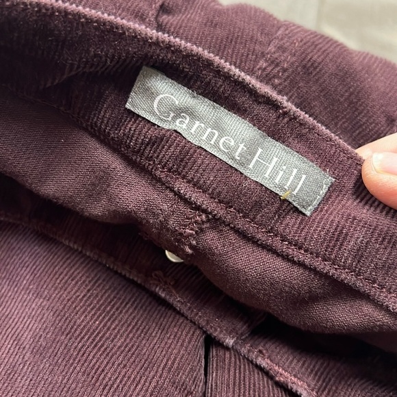 Garnet Hill Merlot Color Slim Fit Corduroy Pants Size 4 - Picture 10 of 16